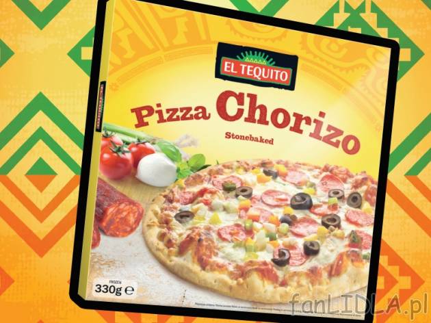 Pizza Chorizo , cena 4,99 PLN za 330 g, 1kg=15,20 PLN. 
- Pizza z pomidorami, serem ...