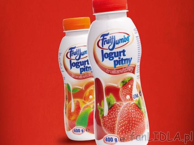 Jogurt pitny , cena 1,59 PLN za 400 g, 1kg=3,98 PLN. 
- SPRÓBUJ DOSKONAŁEGO JOGURTU ...