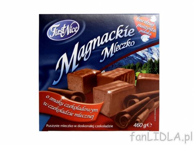 Mleczko magnackie , cena 5,99 PLN za 1 opak. 
- o smaku czekoladowym w mlecznej ...