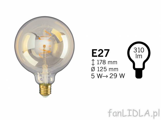 Żarówka filamentowa LED Livarno, cena 19,99 PLN 
- ciepłe białe światło
Opis

- ...
