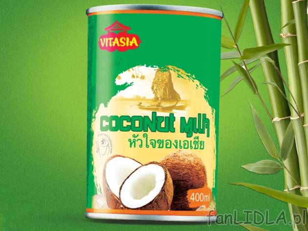 Mleczko kokosowe , cena 3,99 PLN za 400 ml, 1L=9,98 PLN. 
-  Aromat mleczka kokosowego, ...