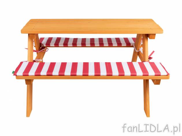 Drewniana ławka ze stołem dla dzieci , cena 119,00 PLN 
- ok. 89 x 79 x 50 cm ...
