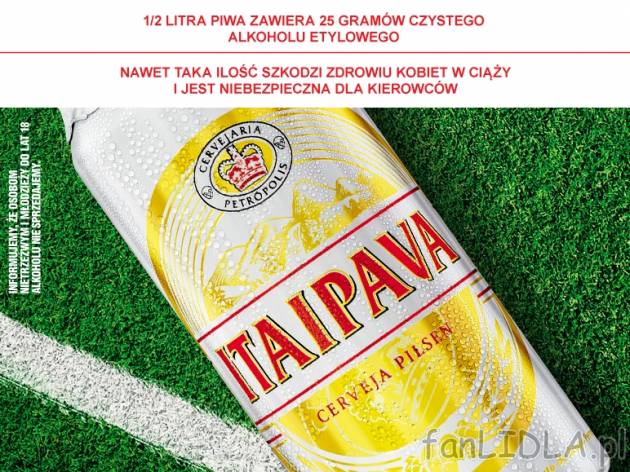 Brazylijskie piwo Itaipava , cena 2,99 PLN za 473 ml, 1L=6,32 PLN.