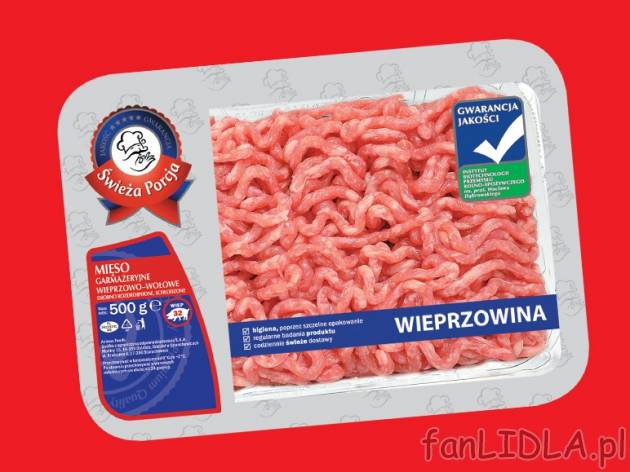 Mielone garmażeryjne wieprzowo-wołowe , cena 4,59 PLN za 500 g, 1kg=9,18 PLN.