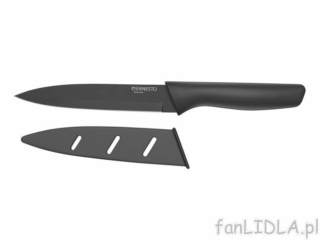 Nóż z osłoną ostrza Ernesto, cena 11,99 PLN 
3 kolory 
- ostrze ze stali szlachetnej
- ...