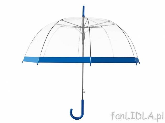 Parasol , cena 14,99 PLN. Przezroczysty parasol z kolorowym paskiem, w aż 4 kolorach ...