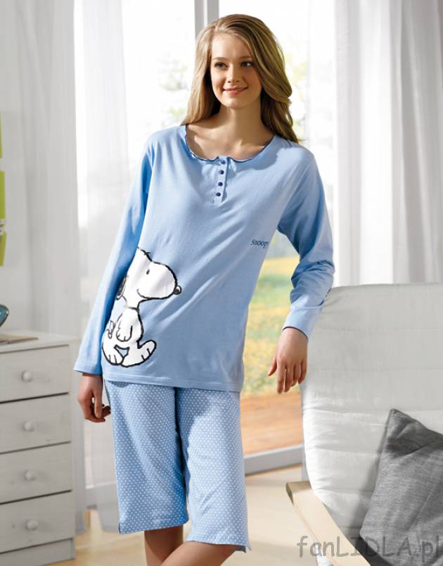 Piżama damska w Snoopy, cena 39,99PLN
- wygodna piżama z kolorowym nadrukiem
- ...