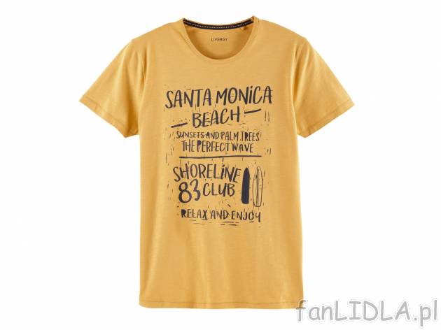 T-shirt , cena 19,99 PLN. Koszulka t-shirtowa z okrągłym dekoltem, z nadrukami ...