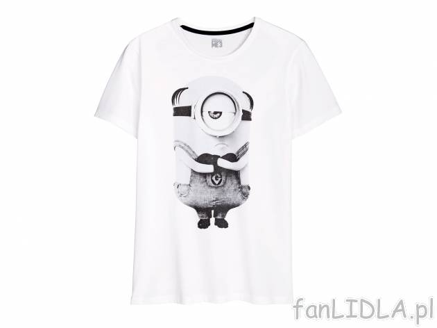Koszulka męska , cena 22,99 PLN. T-shirt męski z zabawnymi nadrukami, np. Minionkami. ...