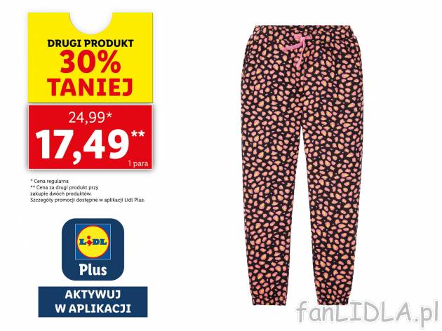 Spodnie dziewczęce z wiskozy , cena 24,99 PLN 
- 95% wiskozy (LENZING™ECOVERO™),5% ...