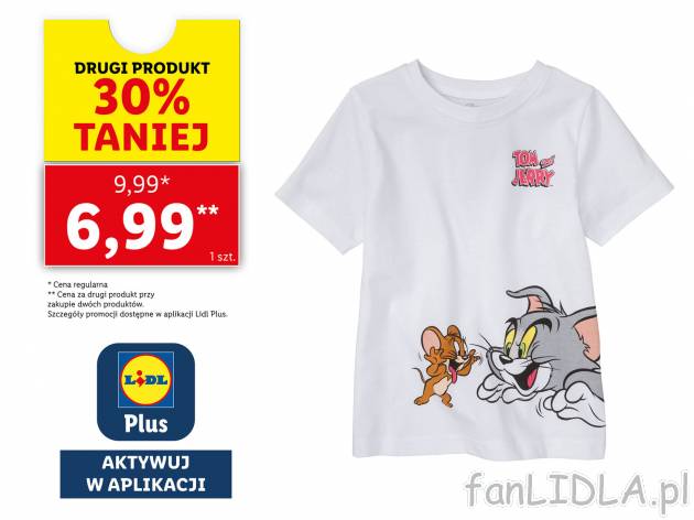 T-shirt chłopięcy z licencją , cena 9,99 PLN 
- rozmiary: 86-116
- 100% bawełny
Dostępne ...