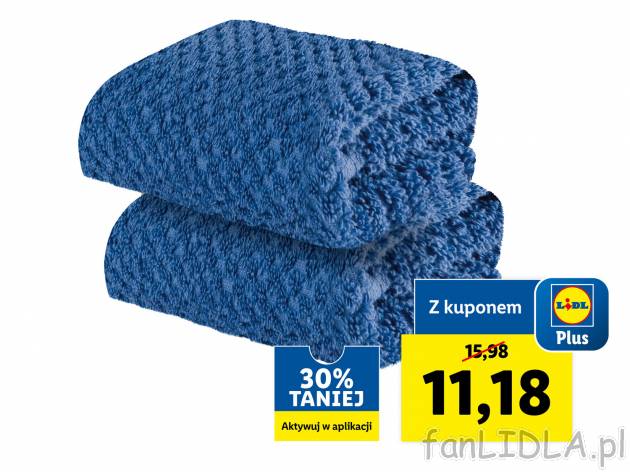 Ręczniki frotté 30 x 50 cm, 2 szt. Livarno, cena 15,98 PLN 
- 500 g/m&sup2;
- ...