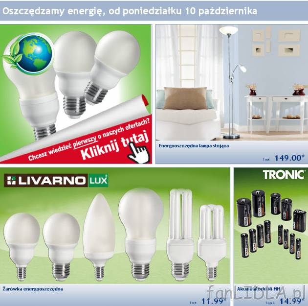 Oszczędzanie energii - Oferta Lidl od poniedziałku 10 października 2011