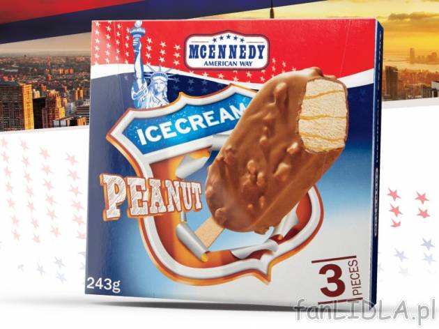 Lody na patyku , cena 5,99 PLN za 243 g, 100g=2,47 PLN. 
- DOSKONAŁE LODY NA PATYKU ...