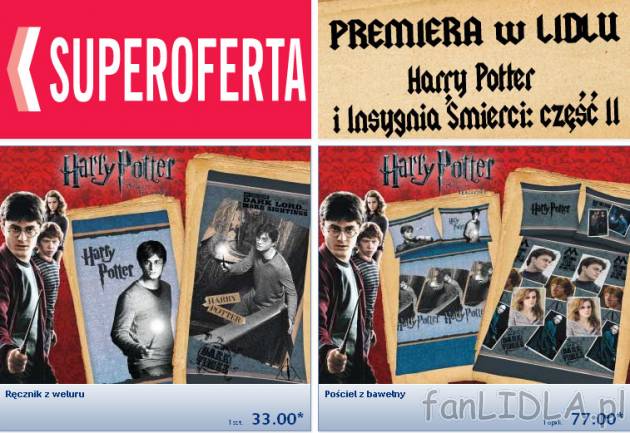 Harry Potter w Lidlu: Insygnia - pościel i ręcznik - superoferta