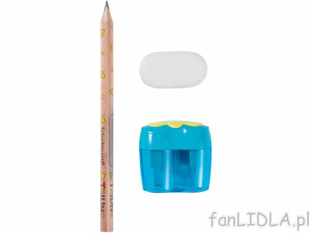 Zestaw: temperówka, ołówek, gumka , cena 14,99 PLN  

Opis
