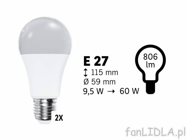 Żarówki LED, 2 szt.* Livarno, cena 11,99 PLN 
*Artykuł dostępny wyłącznie ...
