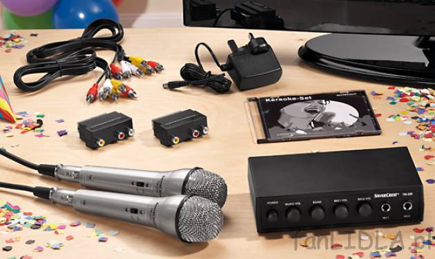 Zestaw do karaoke z 2 mikrofonami w cenie 129PLN - marki Silvercrest. - do podłączenia ...
