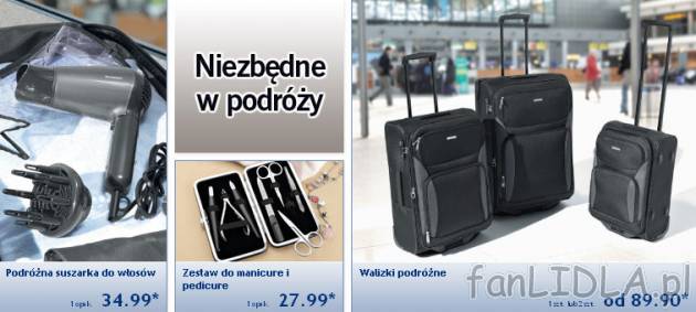 Sprzęt dla podróżnika: suszarka podróżna, walizki podróżne