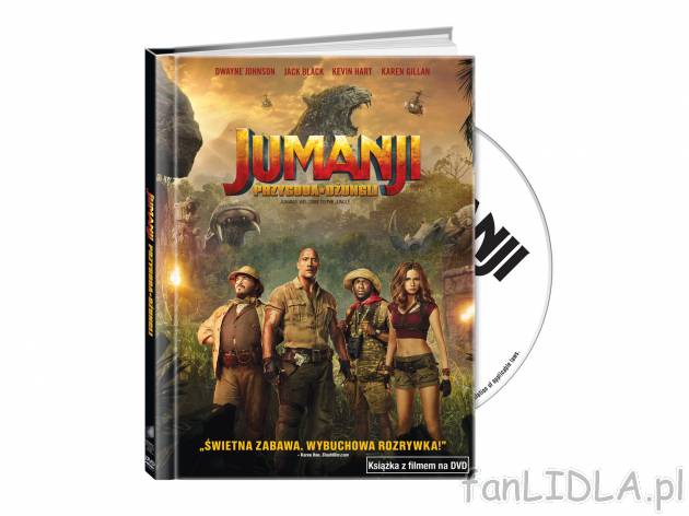 Film DVD i książka ,,Jumanji. Przygoda w dżungli&quot; , cena 24,99 PLN 
Czw&oacute;rka ...
