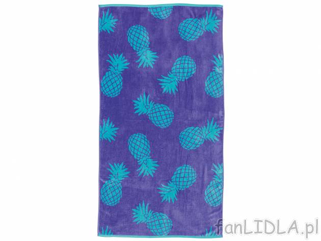 Ręcznik plażowy 93 x 170 cm , cena 39,99 PLN  
-  4 wzory
-  100% bawełna