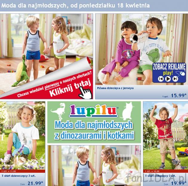 Gazetka Lidl moda dla dzieci. Moda dla najmłodszych od poniedziałku 18 kwietnia 2011