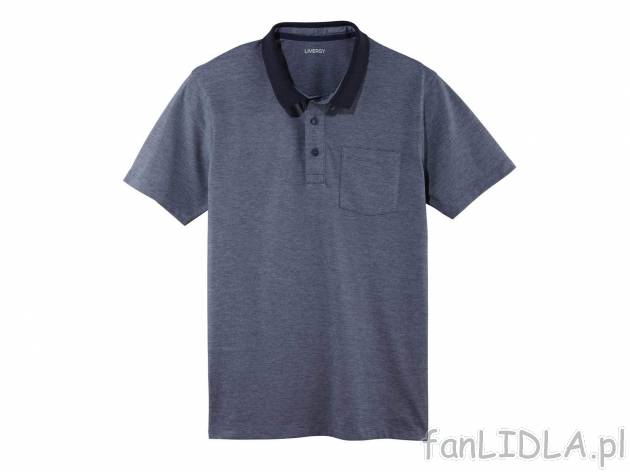 Koszulka polo , cena 29,99 PLN. Koszulka z kołnierzykiem, z małą kieszonką na ...
