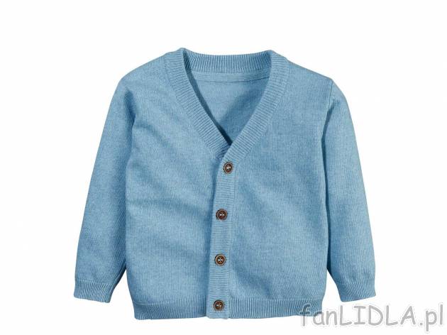 Sweterek od marki Lupilu, zapinany na guziki w cenie 24,99 PLN 
- rozmiary: 50-92 ...
