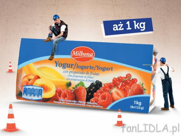 Jogurt owocowy , cena 5,99 PLN za 1 kg/1 opak. 
- Pyszne, kremowe jogurty. W opakowaniu ...