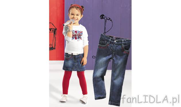 Dżinsy dziewczęce lub komplet: spódniczka i legginsy, cena 32,9PLN
- z wytrzymałej ...