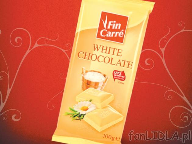 Czekolada biała , cena 1,39 PLN za 100 g 
Fani białej czekolady będą zachwyceni!