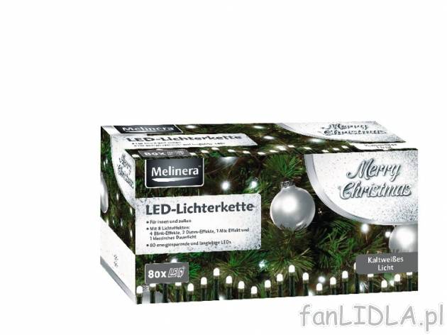 Łańcuch świetlny LED Melinera, cena 49,99 PLN za 1 opak. 
- do wewnątrz i na ...