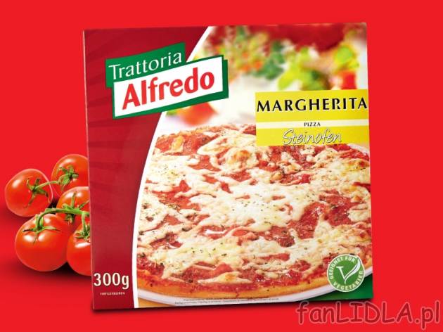Pizza Margherita , cena 3,59 PLN za 300 g, 1 kg = 11,97 PLN. 
- Wypiekana w kamiennym ...