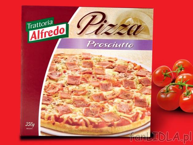 Pizza z szynką , cena 4,63 PLN za 350 g, 1 kg = 13,23 PLN. 
- Pizza z aromatyczna ...