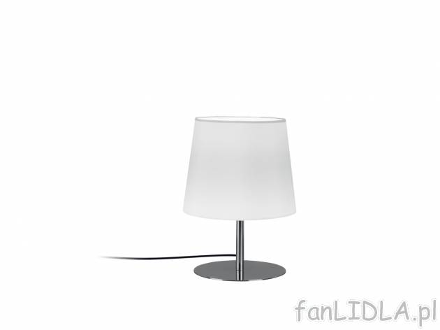 Lampa stołowa LED , cena 39,99 PLN 
- 2 kolory
- abażur z delikatnej tkaniny
- ...