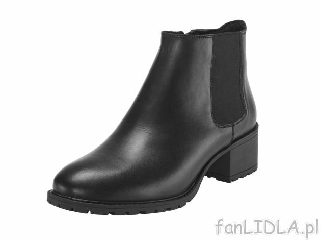 Skórzane botki damskie Footflexx , cena 119,00 PLN. Eleganckie buty pasujące zarówno ...