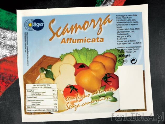 Ser wędzony Scamorza , cena 6,99 PLN za 300 g, 1 kg = 23,30 PLN. 
- Tradycyjny, ...