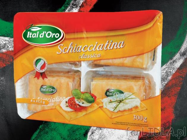 Włoskie chlebki Schiacciatina , cena 5,99 PLN za 300 g, 1 kg = 19,97 PLN. 
- Pszenne, ...