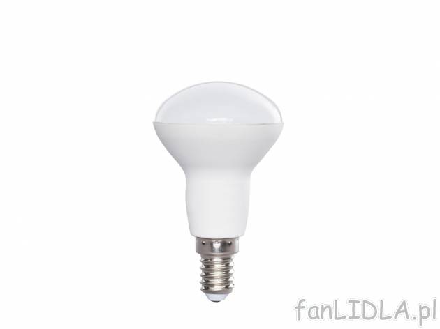 Żarówka LED , cena 9,99 PLN  
3 wzory: 
-  E 27, 7 W
-  E14, 5,5 W
-  GU10, 5,5 W