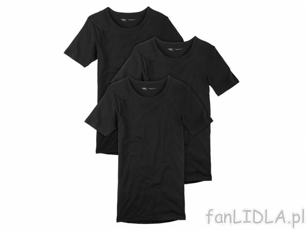 Koszulki 3 sztuki Livergy, cena 32,99 PLN za 1 opak. 
- rozmiary: M-XXL 
- czarne ...