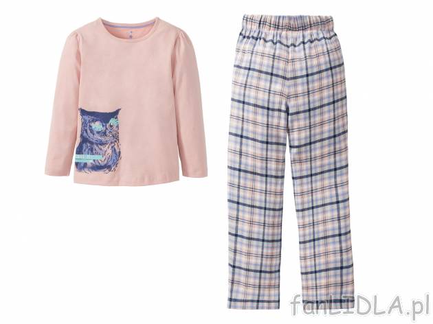 Piżama dziewczęca z ﬂanelowymi spodniami , cena 19,99 PLN 
- wysoka zawartość ...