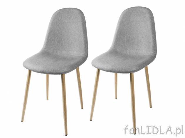 Komplet 2 krzeseł tapicerowanych* , cena 249,00 PLN. Krzesła o prostym wyglądzie, ...