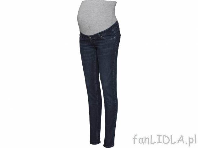 Jeansy ciążowe z pasem , cena 44,99 PLN 
- 98% BIObawełna, 2% elastan 
- rozmiary: ...