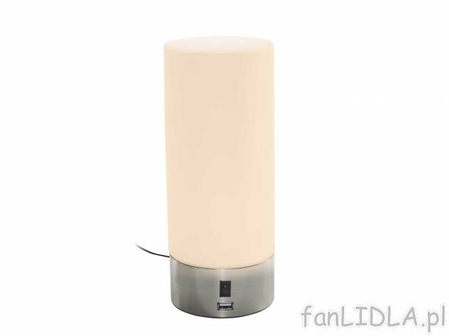 Lampka stołowa LED , cena 69,90 PLN 
- Ø ok. 10 cm
- port USB do ładowania ...