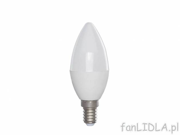 Żarówka LED , cena 11,99 PLN  
-  barwa światła: ciepła, biała
-  E 14
