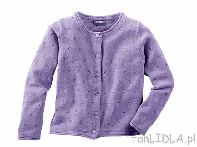 Sweter dziewczęcy Lupilu, cena 24,99 PLN za 1 szt. 
- materiał: 100% bawełna ...