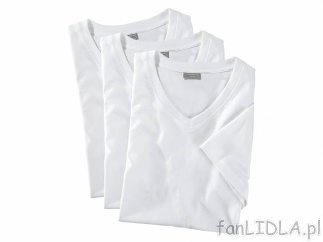 T-shirt 3 szt. Livergy, cena 34,99 PLN za 1 opak. 
- biały
- z dekoltem V lub ...