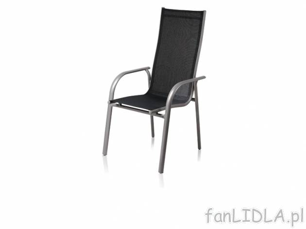 Aluminiowe krzesło Florabest, cena 99,00 PLN za 1 szt. 
- odporne na działanie ...