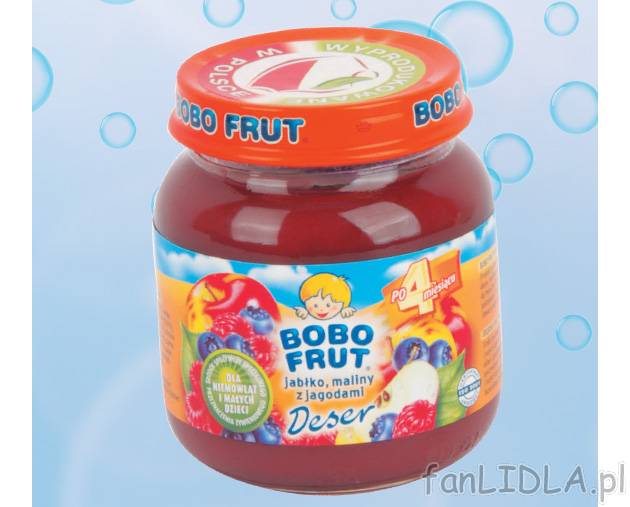 Bobo Frut deser , cena 2,59 PLN za 130 g/1 opak. 
-  Różne rodzaje.