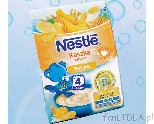 Nestle kaszka ryżowa , cena 5,29 PLN za 180 g/1 opak. 
-  Różne rodzaje.